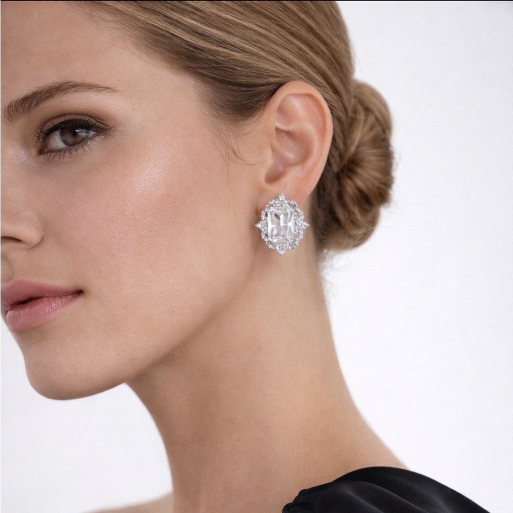 Silver Crystal Earrings